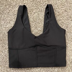YPB Black V-Neck Sports Bra/Top